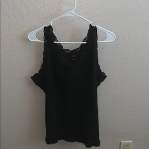 Black tank top with lace